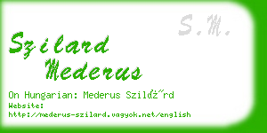 szilard mederus business card